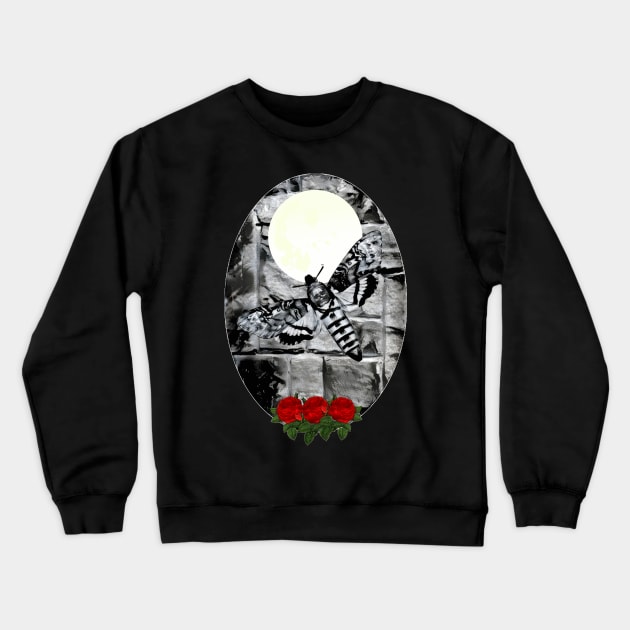 Deaths Head Moth in the Moonlight Crewneck Sweatshirt by Nuletto